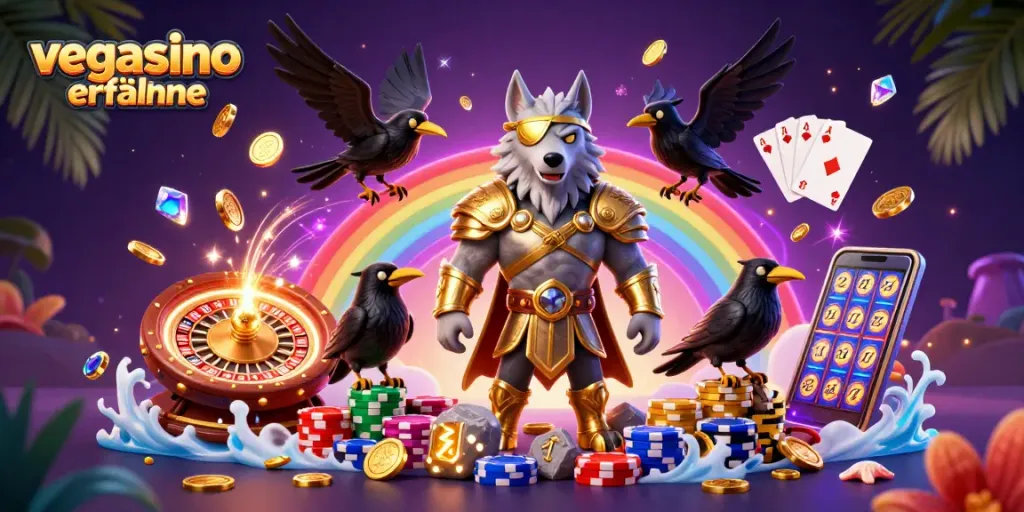 Experience the thrill of vegasino erfahrungen with Odin and ravens amid golden coins and casino treasures.