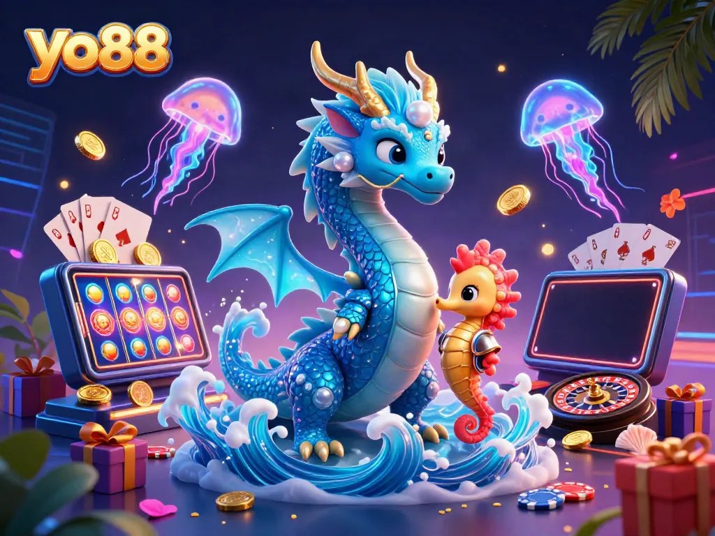 Experience thrilling adventures with yo88's underwater gaming extravaganza featuring vibrant characters and casino elements.