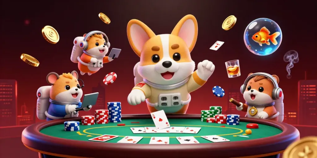 Experience the thrilling Link Alternatif Bola88 action with cartoon characters in a dynamic space casino scene.